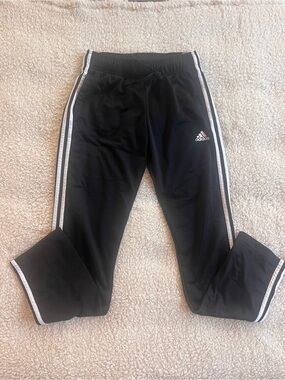 adidas Black Joggers with White Side Stripes